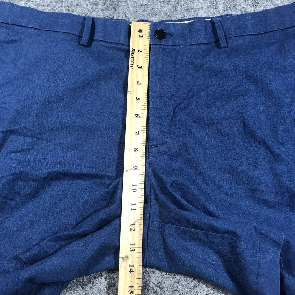 Banana Republic Shorts Mens 40 Blue Linen Blend Chino 7 Inch Casual Summer